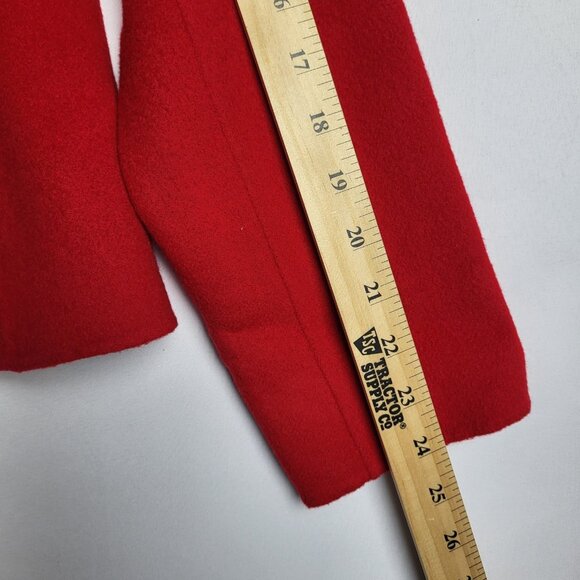 Talbots Jacket Women's 8 Red Wool Blend Snap Front Short Career Office - Picture 7 of 9